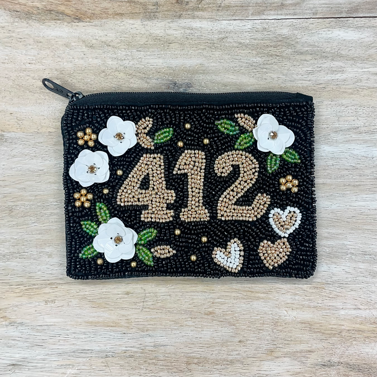 412 Pittsburgh Beaded Zipper Pouch – Gifted Hands Gift Shop