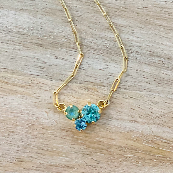 Rendezvous 8/6/4 Crystal Necklace, Yellow Gold