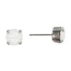 White Opal, 8mm Crystal Stud Earrings
