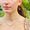 Clear Emerald Cut Necklace, Rhodium