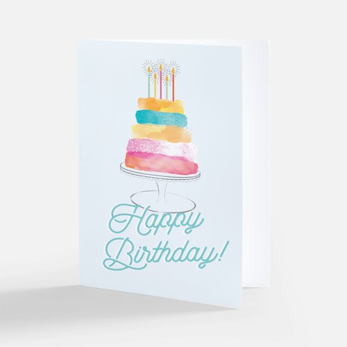 "Happy Birthday!" with a Cake, Birthday Card