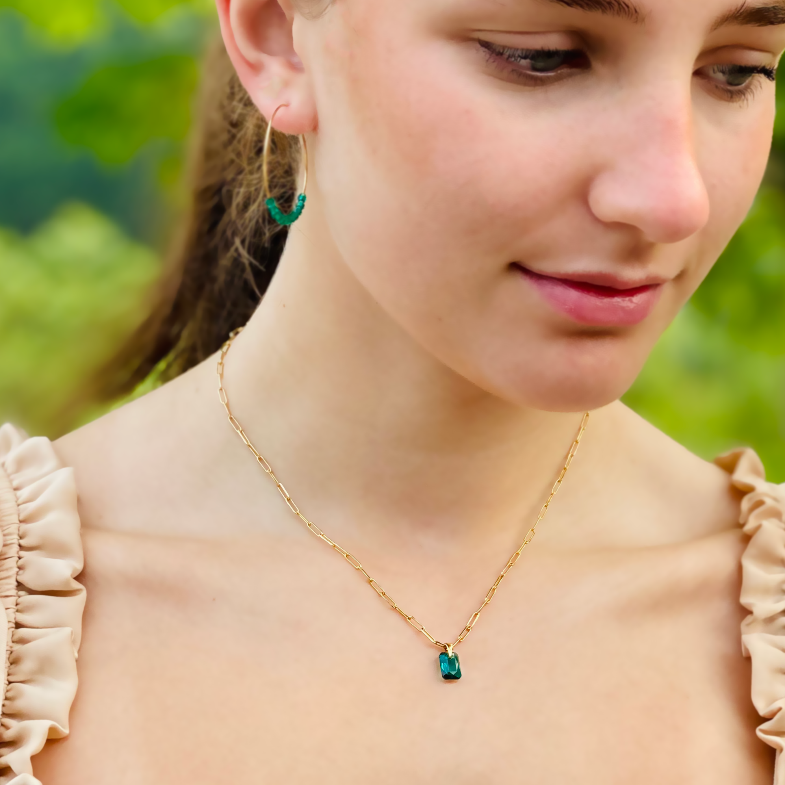 Green emerald online necklace gold