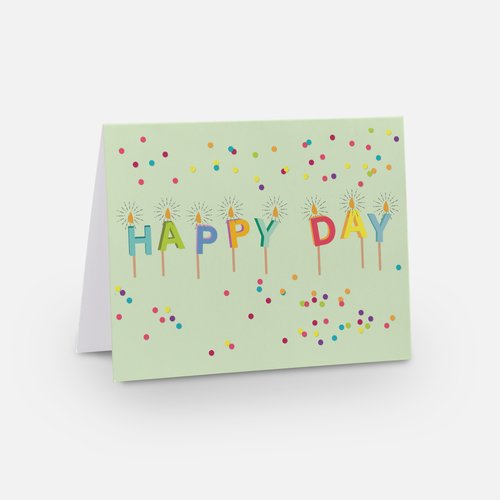 "Happy Day" Candles, Birthday Card