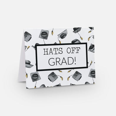 NEW SIZE "Hats Off Grad", Graduation Card, Wholesale