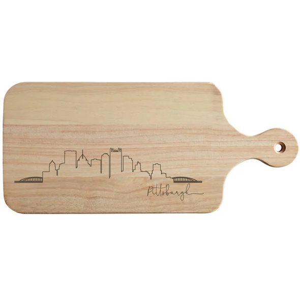 Pittsburgh Skyline Large Wooden Cutting Board