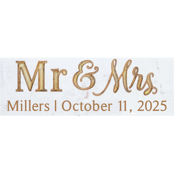 Custom Mr. and Mrs. White Wood Sign