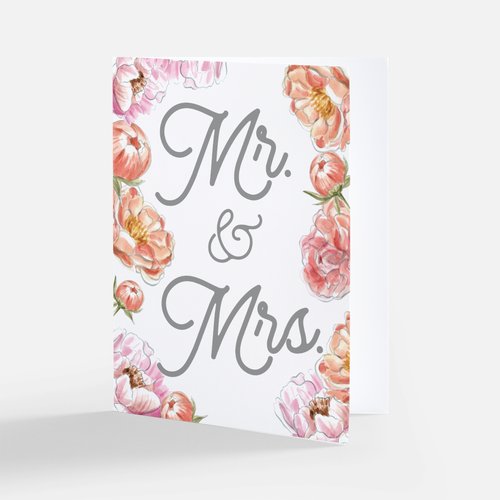 "Mr. & Mrs.", Wedding Card