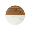 Skyline Round Marble & Wood Coaster
