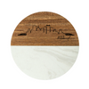 Skyline Round Marble & Wood Coaster