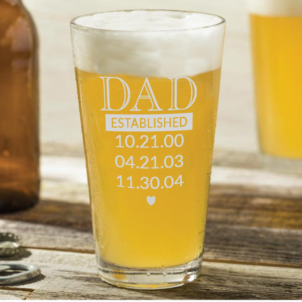 Dad Established, Custom Pint Glass