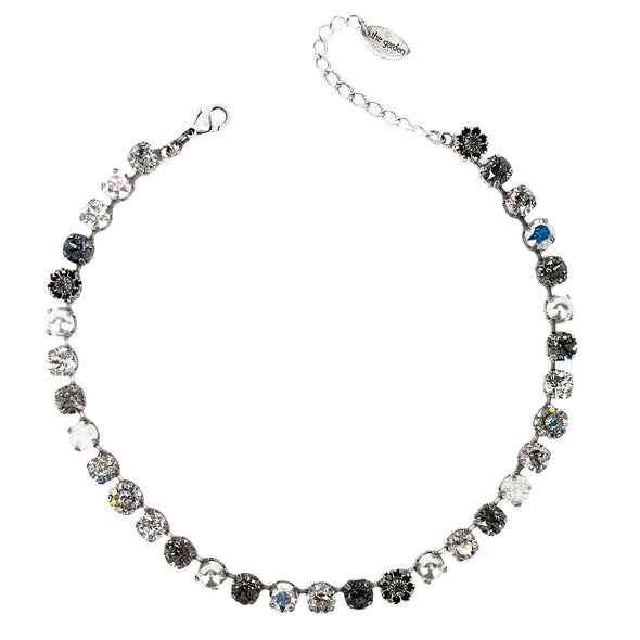Black Mix, 8mm Full Crystal Necklace