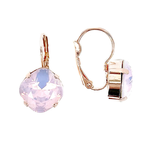 Rose Water Opal, 12mm Crystal Drop Earrings