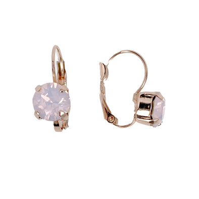 Rose Water Opal, 8mm Crystal Drop Earrings