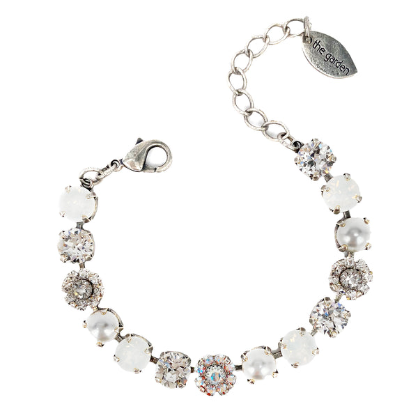 White Mix, 8mm Full Crystal Bracelet