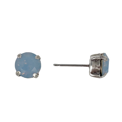 Air Blue Opal, 8mm Crystal Stud Earrings, Wholesale