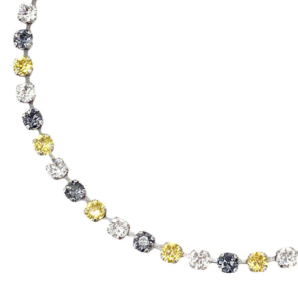 Black, Gold & Clear, 6mm Full Crystal Necklace