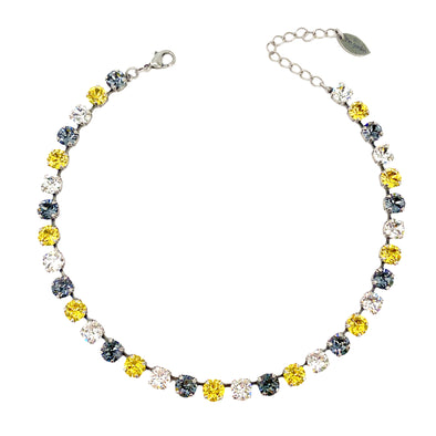 Black, Gold & Clear, 8mm Full Crystal Necklace, Wholesale