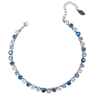 Blue Mix, 8mm Full Crystal Necklace, Wholesale
