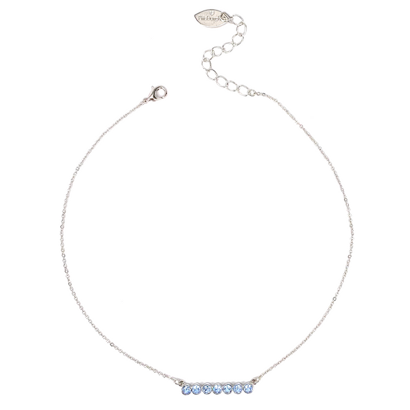 Light Sapphire, Crystal Bar Necklace