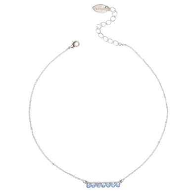 Light Sapphire, Crystal Bar Necklace, Wholesale