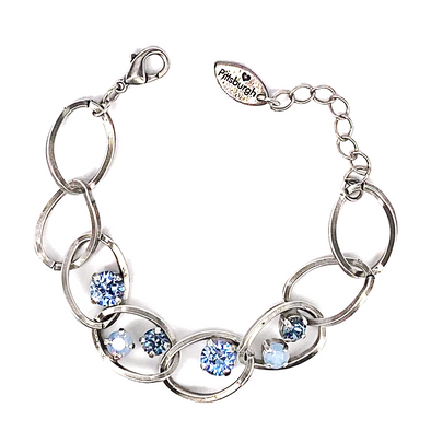 Blue Mix, Crystal Chain Bracelet, Wholesale