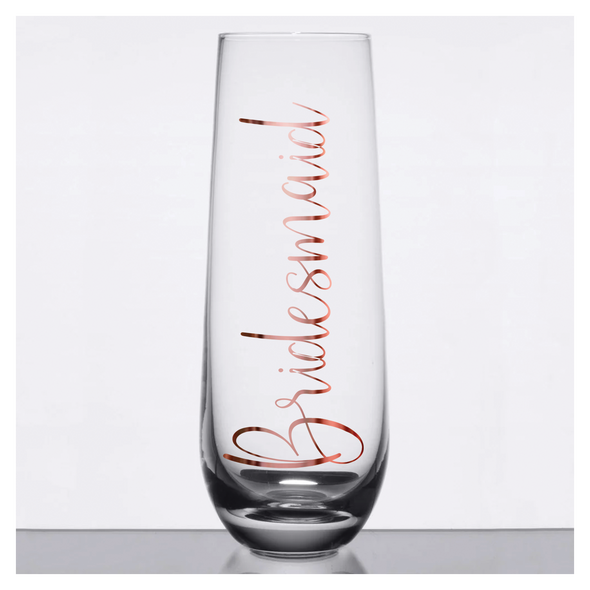 Bridesmaid, Stemless Champagne Flute