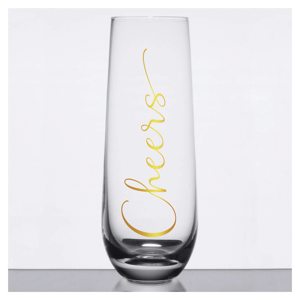 Cheers, Stemless Champagne Flute