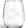 Pittsburgh Conversation Hearts, Stemless Wine Glass