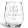 Dog Mom, Stemless Wine Glass