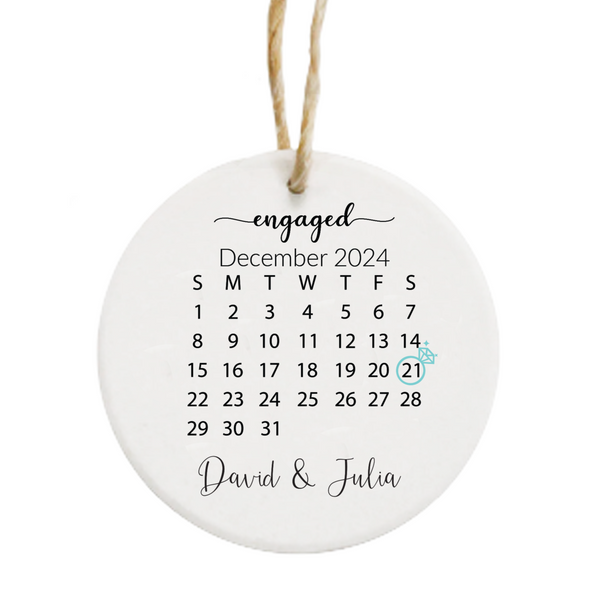 Custom Engaged, Calendar Ornament