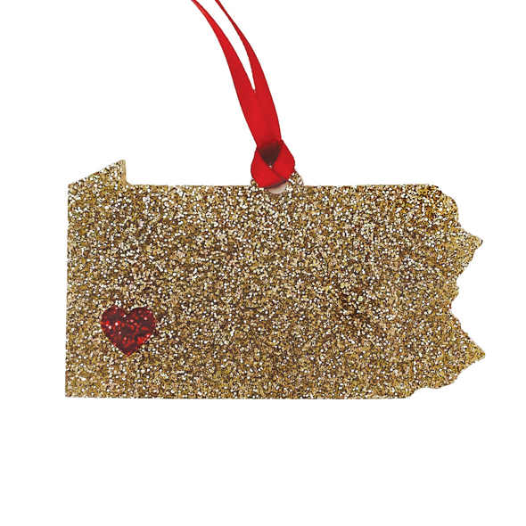 Pennsylvania State, Glitter Ornament