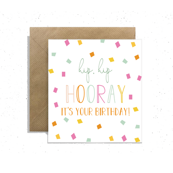 "Hip Hip HOORAY! It's Your Birthday", Small Enclosure Card