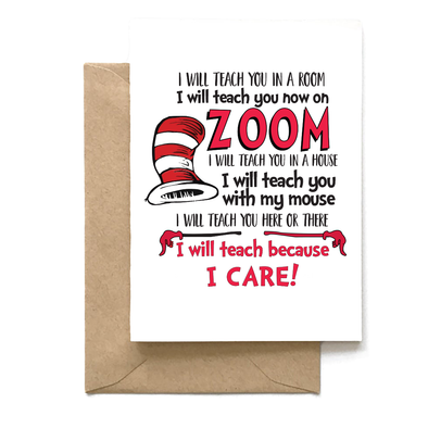 "I Care", Teacher Card