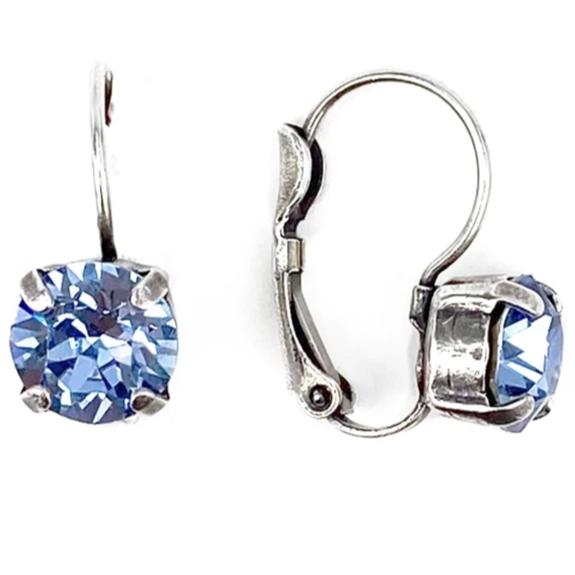 Light Sapphire, 8mm Crystal Drop Earrings