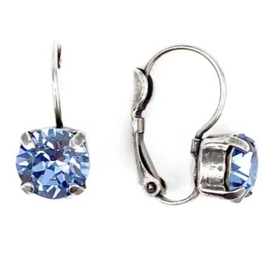 Light Sapphire, 8mm Crystal Drop Earrings, Wholesale