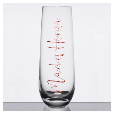 Maid of Honor, Stemless Champagne Flute