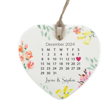 Custom Calendar, Heart Ornament