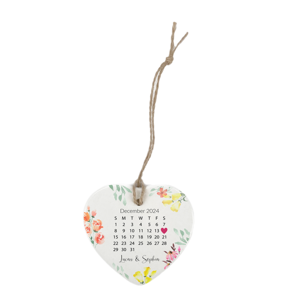 Custom Calendar, Heart Ornament