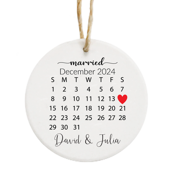 Custom Married, Calendar Ornament