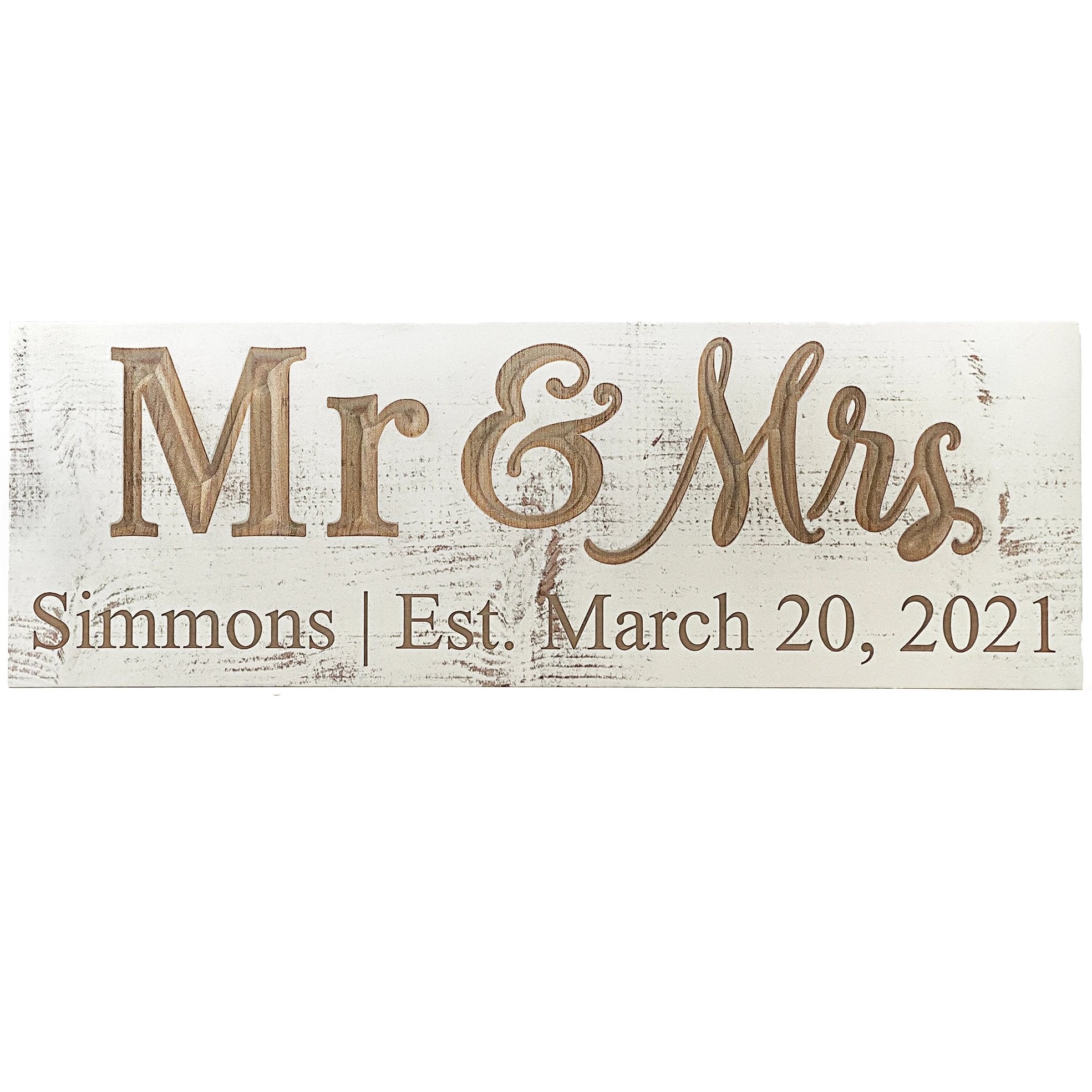 Custom Mr. and Mrs. White Wood Sign – Gifted Hands Gift Shop