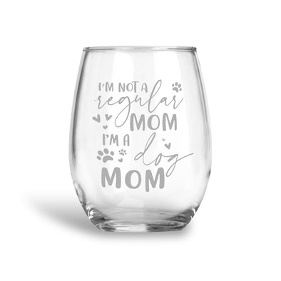 Not a Regular Dog Mom, Stemless Wine Glass