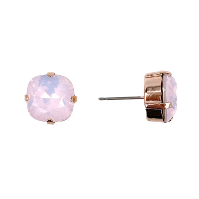 Rose Water Opal, 12mm Crystal Stud Earrings