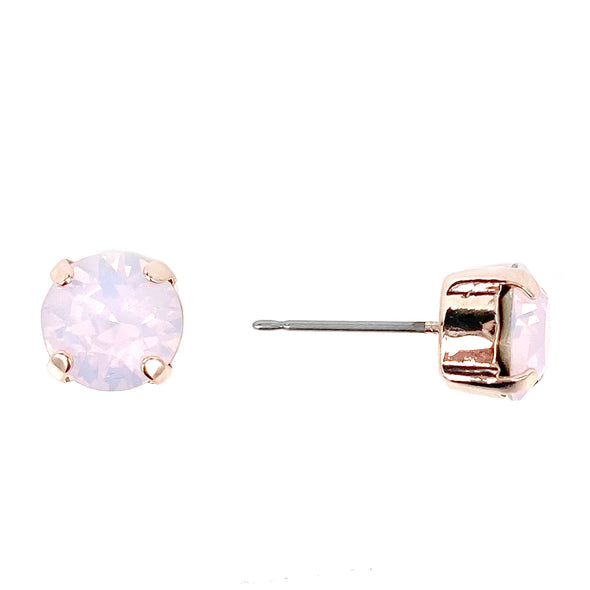 Rose Water, Opal 8mm Crystal Stud Earrings