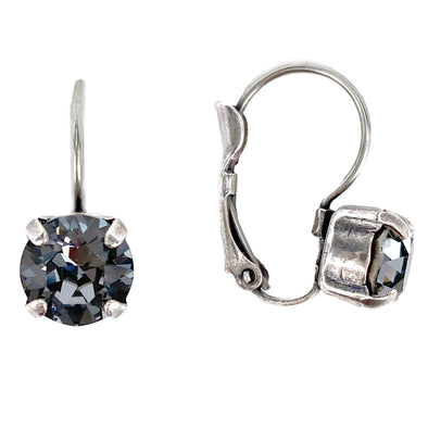 Silver Night, 8mm Crystal Drop Earrings, Wholesale